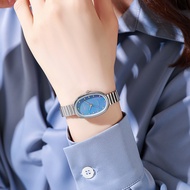 NAIDU Versatile Fashion Watch for Students, Stylish Women's Watch with Bamboo Strap and Oval Shape，w
