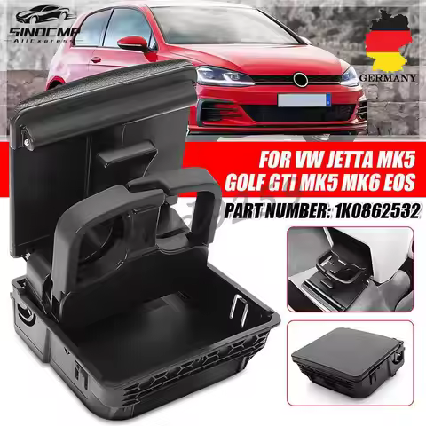 1K0862532 Car Rear Central Armrest Water Cup Holder 1K0862532F9B9 For VW Jetta MK5 Golf 5 MK6 Car Cu