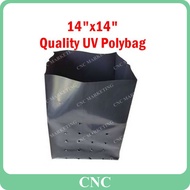 1KG 14x14 Polybag Tebal UV Hitam Polibag Tebal Poly Bag Fertigasi Nursery Plantation Bag Polybeg