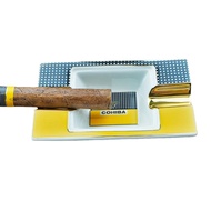 【Fashionable New Arrival】 Cohiba Portable Cigar Ashtray Home Ceramic Ashtray Luxury 2 Rest Holder Cigar Ashtray