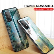 Marble Glass Case Samsung Galaxy A52 A52S Samsunga52 A525F Casing Hp