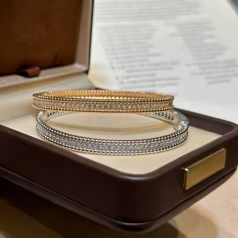 S925 sterling silver bracelet full circle diamond bracelet women's light luxury versatile ball edge