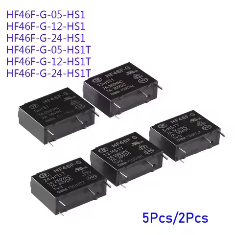 5Pcs/1pc HF46F Relay HF46F-G 005-HS1 012-HS1 024-HS1 005-HS1T 012-HS1T 024-HS1T Normally Open 7A 250