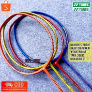 YONEX NANORAY 72 LIGHT ORIGINAL FIBER TENSION 30 LBS BADMINTON RACKET WEIGHT 5U COMPLETE WITH BONUS 