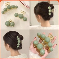 Set of 3 Super Luxurious Pearl Green Stone Hairpins for Women _GD888