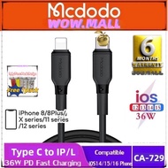 Mcdodo CA729 White Series 36W PD Type-C to Data Cable Compatible for IPhone (Support IPhone 11 12 13