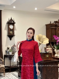 Áo dài nữ cách tân Gấm Hoa Viên Đính Cúc nổi bật nhẹ nhàng mặc lễ tết cưới hỏi - MÃ G04