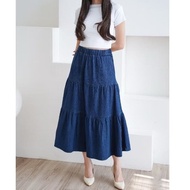 Yossa - ZRX WOMEN AIKO TRENDY JEANS ROK / NAUTIKA SOFT JEANS ROK / KEKANAN RUFFLE SUSUN ROK / LATEST