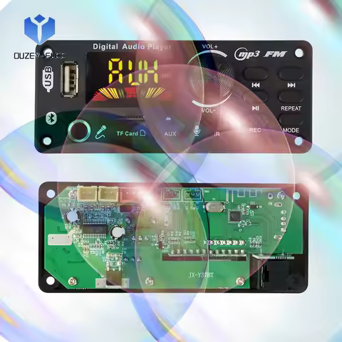 DC7-24V Bluetooth Audio Decoder Board MP3 Player 2.0 Channel 50Wx2 Stereo Amplifier Car Audio Center