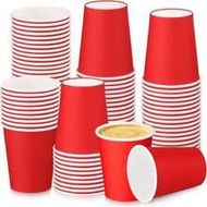 100/60/40/30/20/10pcs Red Paper Cups, 9oz Disposable Cups/Tableware, Cold/Hot Beverage Cups, Tea Cup