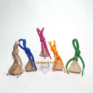 5 Ml Oval Hanging Perfume Glass Bottle with Triangular Wooden Cap / Glass Bottle / Perfume Glass Bot