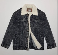 Jaket Bulu Sherpa Denim Jeans Pria