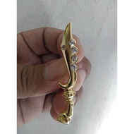 PIN bros kujang warna gold aksesoris peci songkok motif spesial batu permata sintetis fashion hiasan