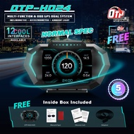OTP-H024 A450 OBD2 Meter Gauge P24 OBD Speedometer Car GPS Alarm Speed Gauge display Hud Water temp