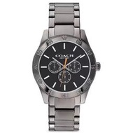 【W小舖】COACH 14602444 鐵灰色鋼錶帶 43mm 男錶 手錶 腕錶 三眼日期錶-全新真品現貨在台
