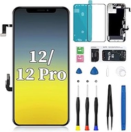 for iPhone 12/12 Pro Screen Replacement with Earpiece Speaker Flex Cable 3D Touch Digitizer LCD Scre