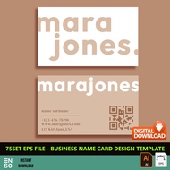 75-Set EPS Business Name Card Design Template Files | Editable Adobe Illustrator Digital Design File