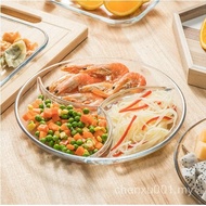 211 glass dining tray  Fat reducing dividing plate  Children's dining plate  Glass dining plate  9-i