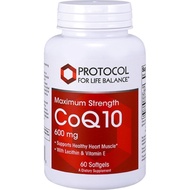 PROTOCOL FOR LIFE BALANCE CoQ10 600mg - with Vitamin E & Soy Lecithin - CoQ10 Supplement - Halal & E