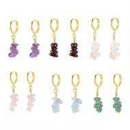 Personalized Customization Natural Crystal Earring Chips Gravel Beads Raw Stone Dangle Real Amethyst