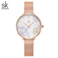 Shengke SK นาฬิกาแฟชั่นสำหรับผู้หญิง, นาฬิกาควอตซ์หรูหราของผู้หญิง relogio feminino femintre reloj mujer zegarek damski