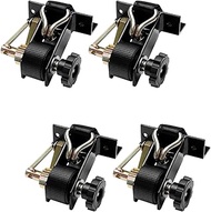 Lumber Rack Ratchet Straps, W/J-Hook (4PCS), 1.4" Black Square Tube Mount, 1.5" Wide x 7.5' Long, Bl