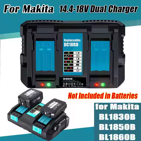 18V battery charger for Makita DC18RD DC18RC 18V Lithium-Ion Dual Port Rapid Optimum Charger 14.4V~1