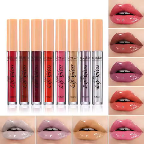 8 Colors Moisturizing Shimmer Glitter Lip Gloss Makeup Sparkling Easy To Apply Liquid Lipstick Pearl