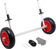 KaxGxo Lightweight Aluminum &amp; Quick-Detachable Sit on Top Kayak Trolley Cart with Flat-Free Wheels,Suitable for Plug Holes