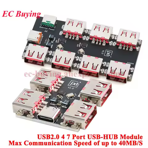 1-10Pc USBHUB USB2.0 7 4-port Controller Expansion Module USB 2.0 to 4 Channel Way Splitter USB-HUB 