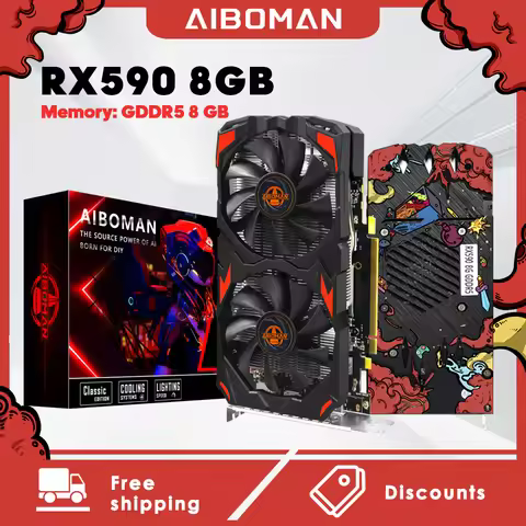 AIBOMAN RX590 8G GME GDDR5 256BIT 2048SP LOW STREAM VERSION CYBER SERIES Gaming Office Desktop compu