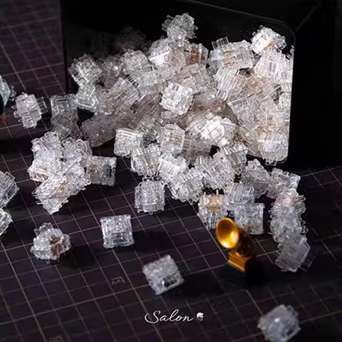 OFF STUDIO Outemu Silence Ice Snow Custom Version Crystal Switch Fully Transparent Mechanical Keyboa