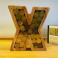 Internet Celebrity English Letters Coin Bank Transparent Coin Children Saving Box Decoration Ins/Eng