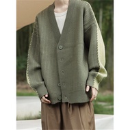 Clothing Epidemic Healing Color Positive Negative Contrast Color Knitted Cardigan Deconstruction Pro