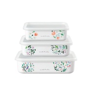 FUJIHORO 富士琺瑯-安娜艾米利亞琺瑯烘焙保鮮盒淺型3件組