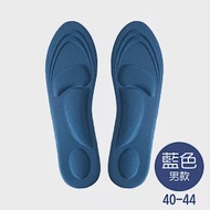 【E.dot】4D立體高彈泡棉減震舒壓透氣鞋墊-男女款可選 藍色男款40-44