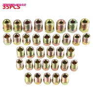 【ISHOWMAL HOT】35x Brake Line Fitting Nuts Kit For Inverted Flares On 3/16 & 1/4 Tube Tubing