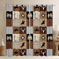 Feelyou Wild West Cowboy Curtains for Bedroom Living Room (2 Panels, 42 x 63 Inch) Western Horse Roo