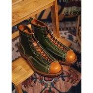 Monkey Boots Green Hight Quality Handmade 100% Cow Leather