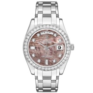 Rolex Rolex Day-Date (Reference 18946). A platinum diamond-set automatic wristwatch with day and dat