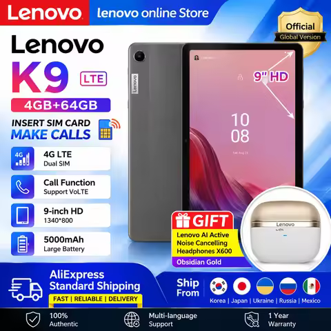 Global firmware Lenovo Pad K9 Tablet 9-inch Portable Tablet 4G+64G Android Tablet Tab M9 9-inch Arct