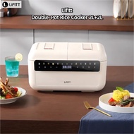 Lifitt Double Gall Rice Cooker 2L+2L Independent Control Soup Rice Cooker Family Gift