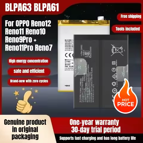 BLPA63 BLPA61 BLP993 BLPA31 BLP995 BLP977 OPPO mobile phone battery for OPPO Reno12/Reno11/Reno10/Re