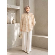 HODORI Blouse with 3D Embossed Motif Accents | SR Blouse Wanita Embroidered OrganzaELEGAN | 3D Broca
