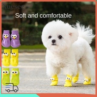 XUESEE 4pcs Dog Socks, Pet Socks Puppy Shoes Cats Anti-Slip Shoes,   Protector Cover Cute Big Eyes K