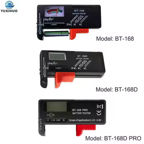 BT-168/168D Pro AA/AAA/C/D/9V/1.5V/18650/14500/3.7V Universal Cell Battery Capacity Tester Colour Co