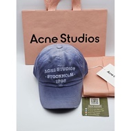 New Acne Studios washed logo cap navy Color Authentic **Each Sheet Is Very Faded Not The Same.