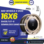 🇯🇵*MID WHEELS X DOD* USHARIN TOBARI 16X6 5H139.7 ET-5 SEMIGLOSS SAND BEIGE