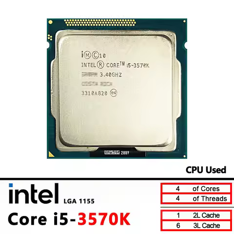 Intel Core i5-3570K i5 3570K 3.4 GHz Used Quad-Core Quad-Thread CPU 6M 77W LGA 1155