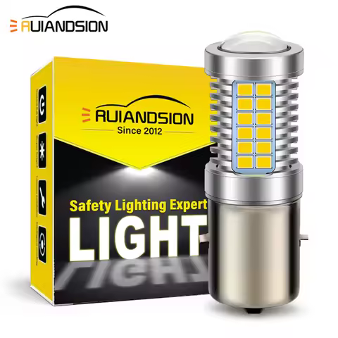 Ruiandsion BA20S LED Bulb Lemon Yellow 2835 Chip 54 LEDs AC6V 3.6W 6000K 1500LM Single For Car ATV S